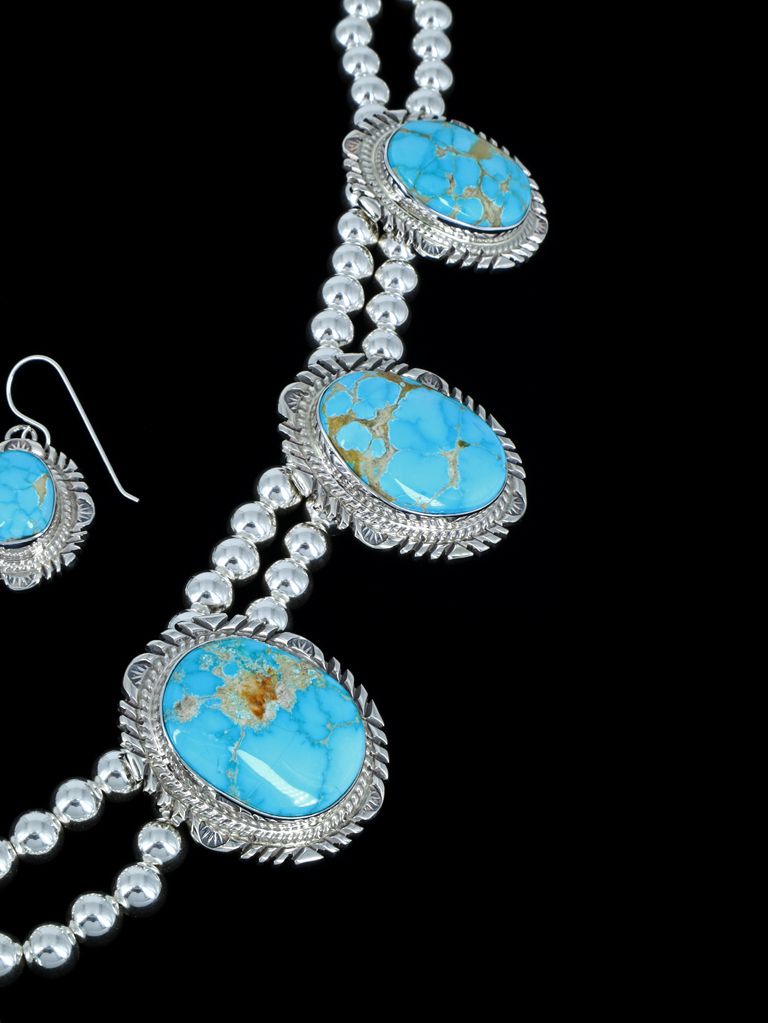 Royston Turquoise Sterling Silver Necklace Set - PuebloDirect.com