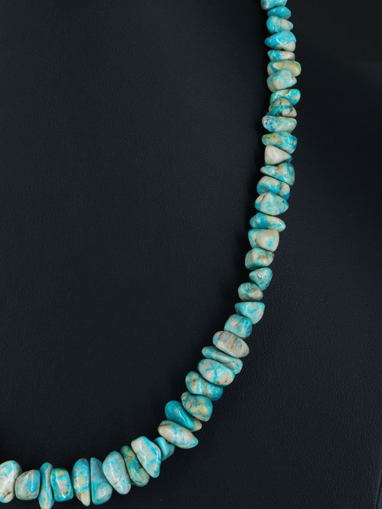20" Native American Jewelry Single Strand Fox Turquoise Necklace - PuebloDirect.com