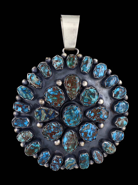 Large Native American Jewelry Egyptian Turquoise Pendant - PuebloDirect.com