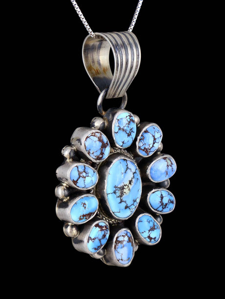 Native American Jewelry Golden Hill Turquoise Cluster Pendant - PuebloDirect.com