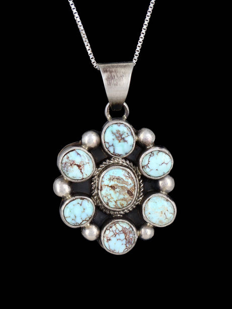 Native American Jewelry Dry Creek Turquoise Cluster Pendant - PuebloDirect.com