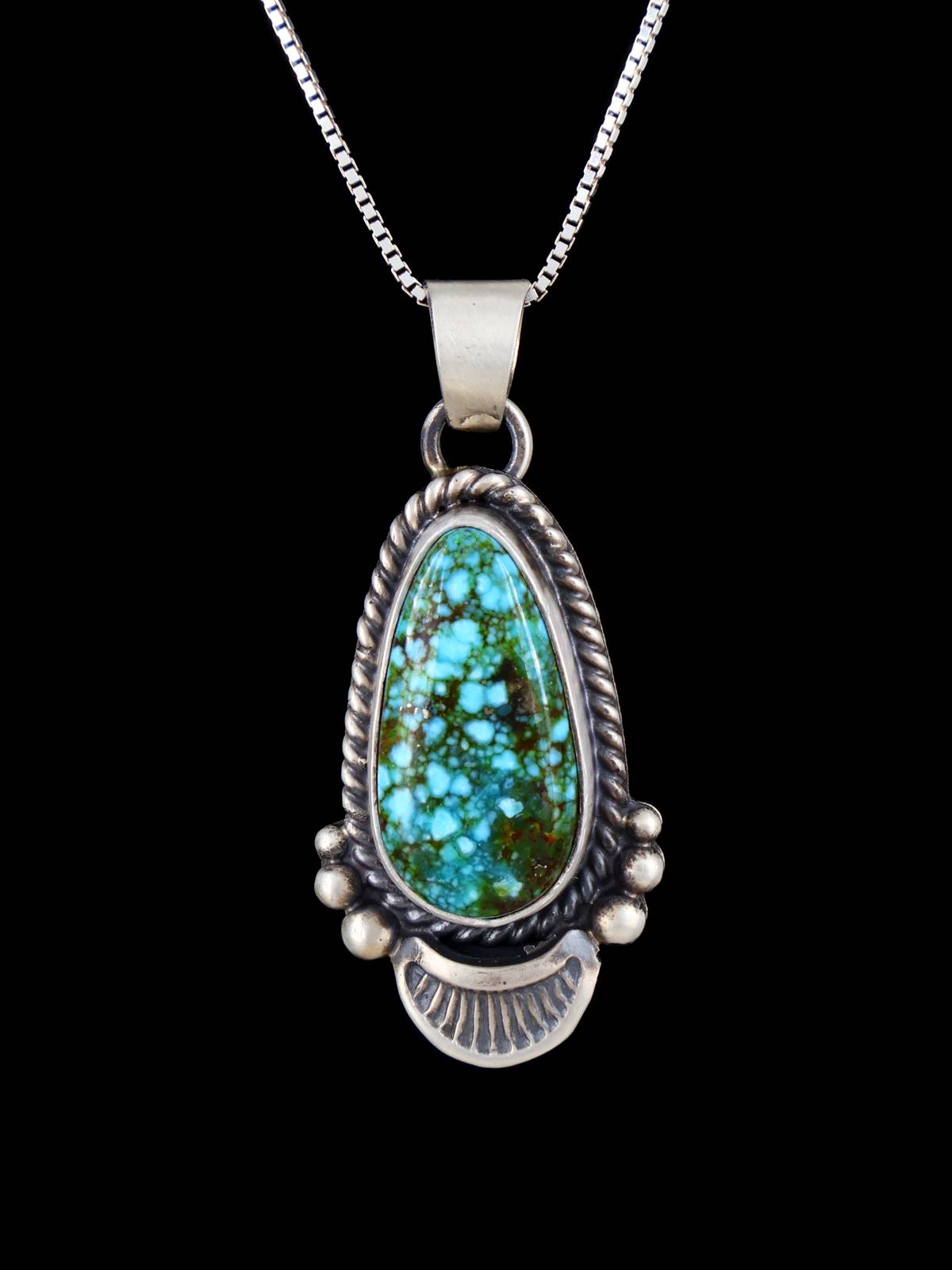 Native American Jewelry Kingman Turquoise Pendant - PuebloDirect.com