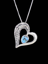 Navajo Sterling Silver Golden Hill Turquoise Heart Pendant - PuebloDirect.com
