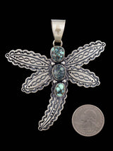 Native American Jewelry Natural Poseidon Variscite Dragonfly Pendant - PuebloDirect.com