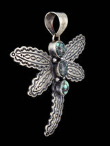 Native American Jewelry Natural Poseidon Variscite Dragonfly Pendant - PuebloDirect.com