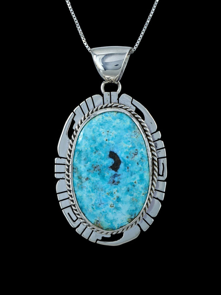 Navajo Turquoise Sterling Silver Pendant - PuebloDirect.com
