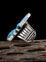 Anillo Kingman Redweb de plata de ley con turquesa, tamaño 10,5