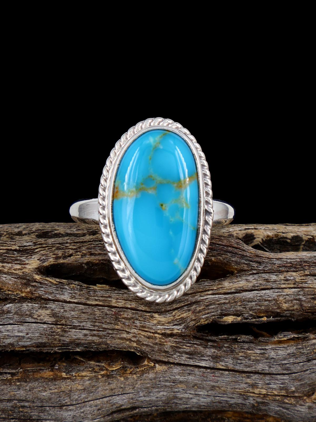 Bague turquoise Golden Hill, taille 6 1/2