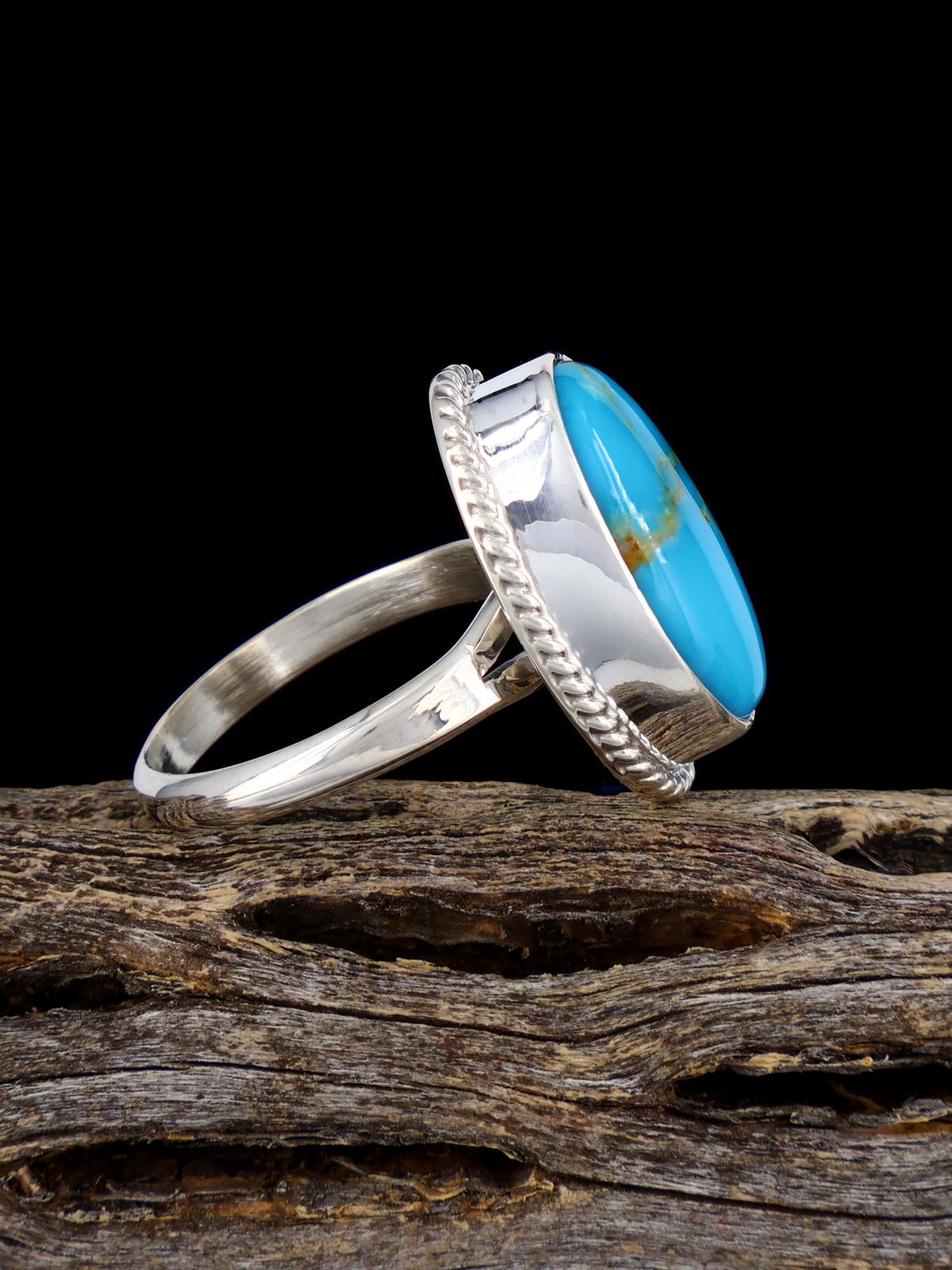 Bague turquoise Golden Hill, taille 6 1/2