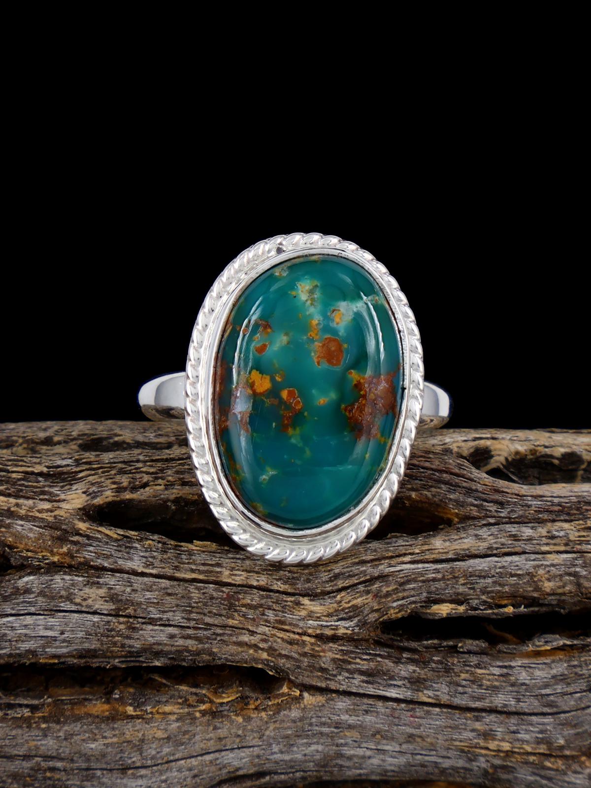 Bague turquoise Golden Hill, taille 6 1/2