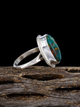 Bague turquoise Golden Hill, taille 6 1/2