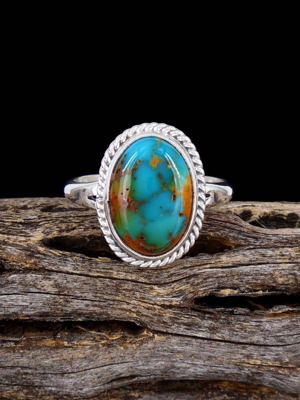 Anillo Golden Hill con turquesa, talla 6 1/2