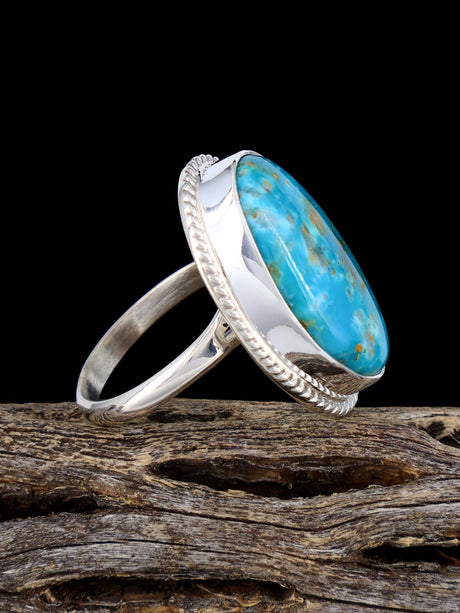 Bague turquoise Golden Hill, taille 6 1/2