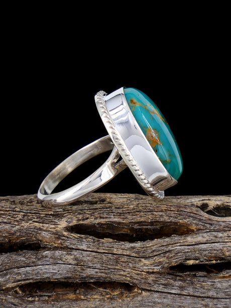 Bague turquoise Golden Hill, taille 6 1/2