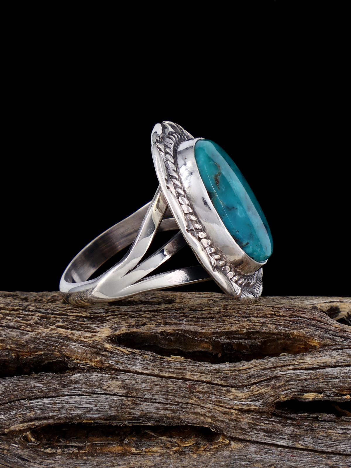 Bague turquoise Golden Hill, taille 6 1/2