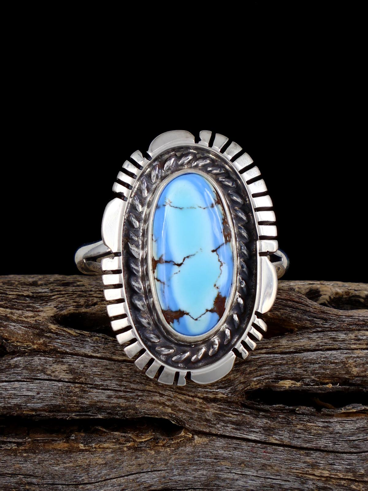 Anillo Golden Hill con turquesa, talla 6 1/2