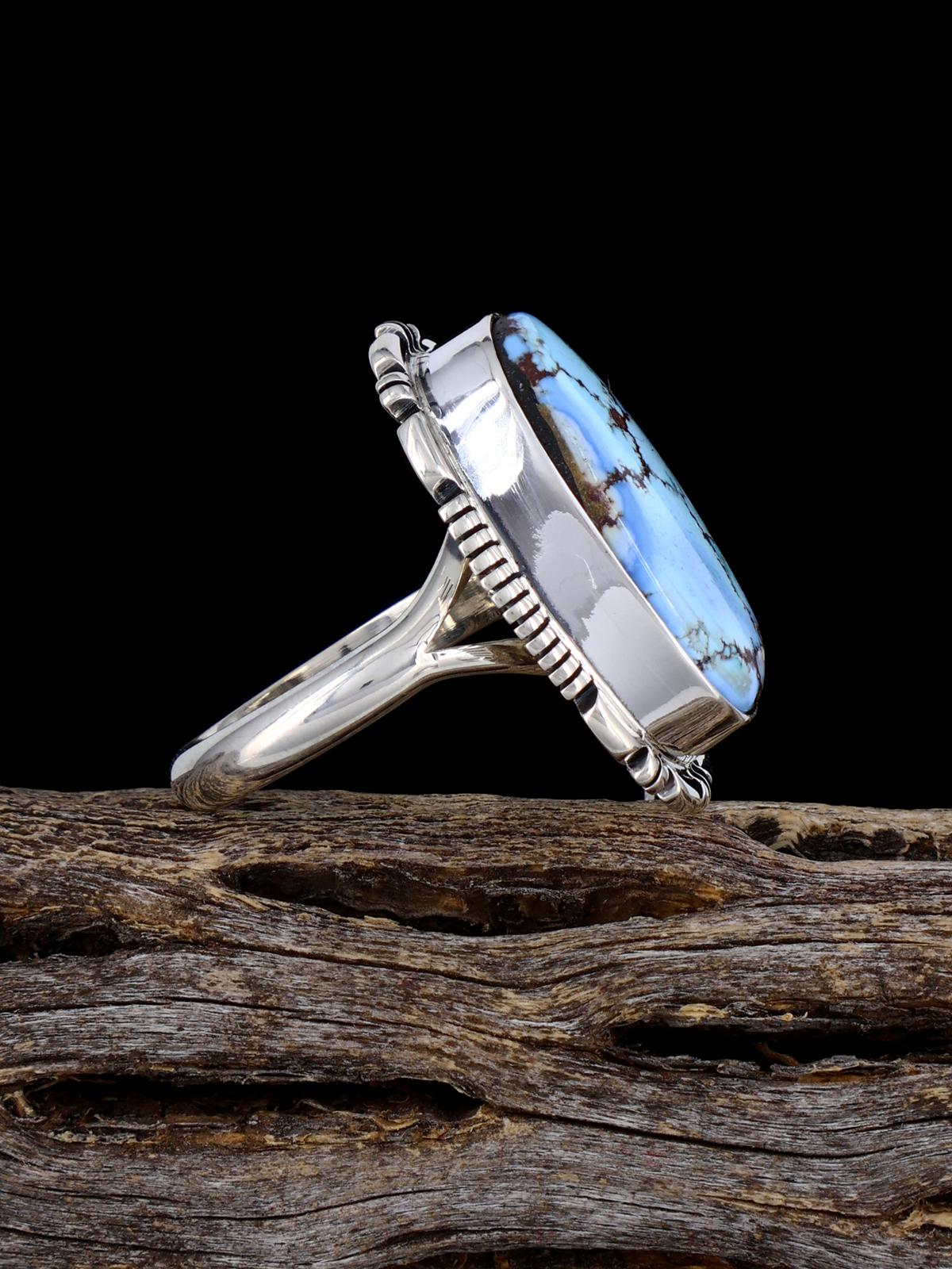 Bague turquoise Golden Hill, taille 6 1/2