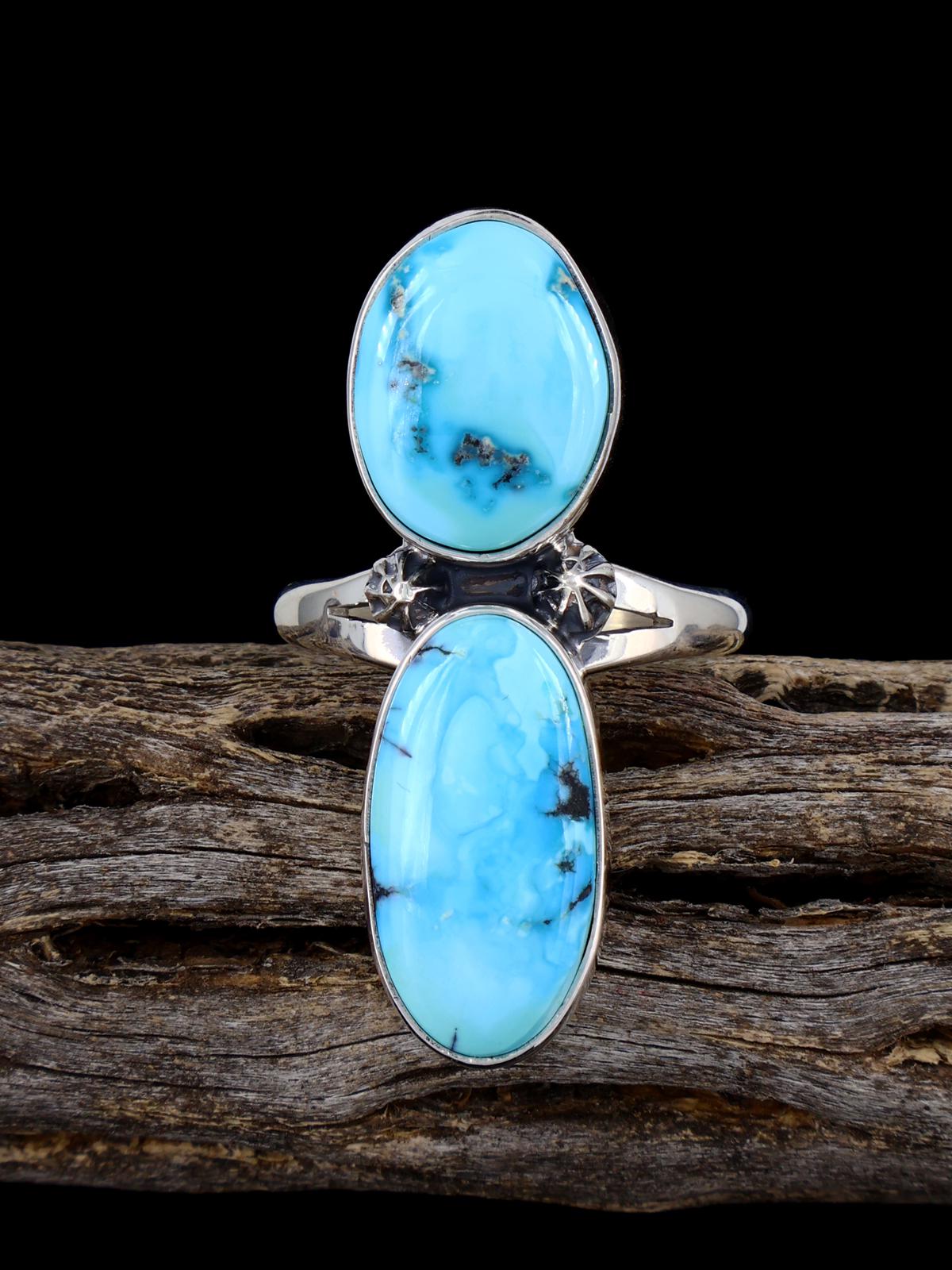 Navajo Kingman Turquoise Ring, Size 10 1/4