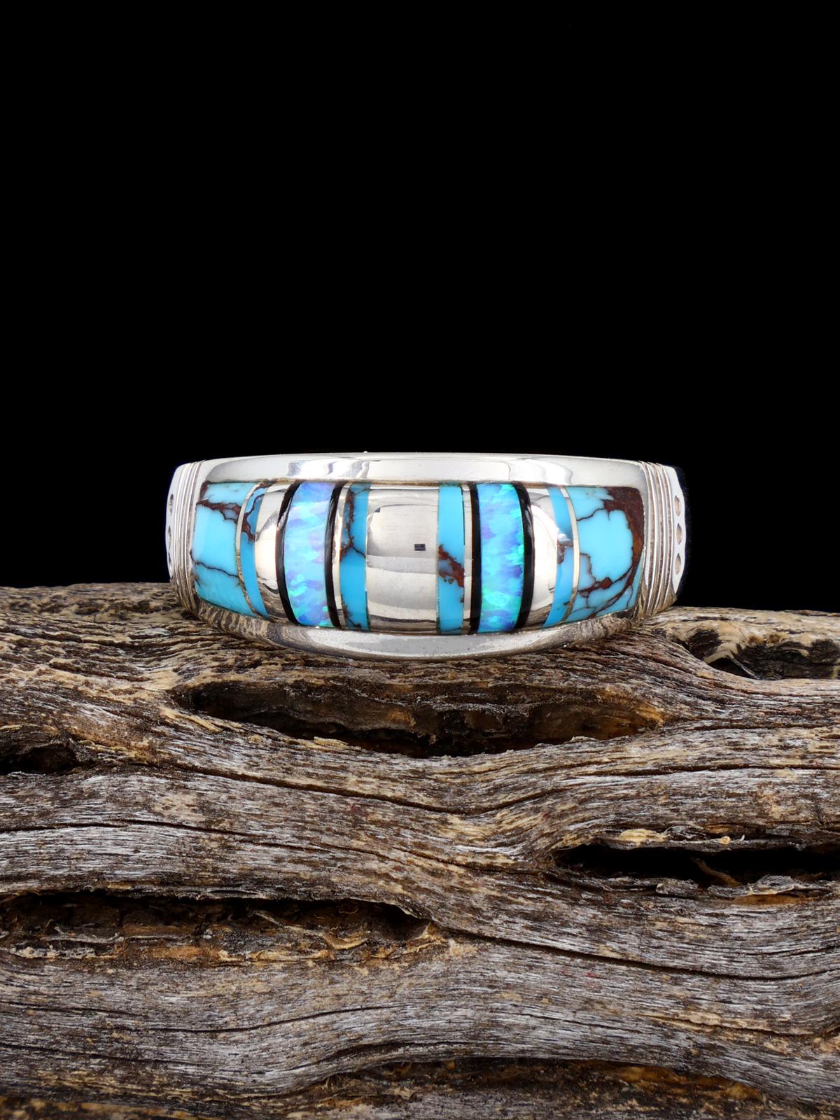 Anillo con incrustaciones de adoquines turquesa, tamaño 12 1/2