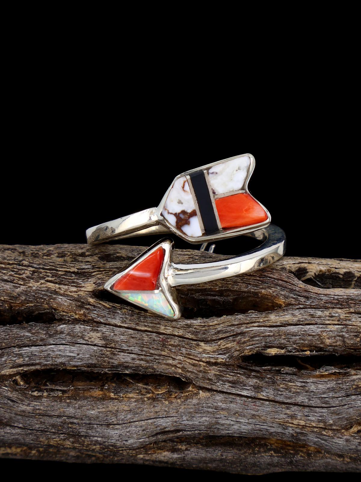 Multistone Inlay Arrow Ring, Size 8 1/2