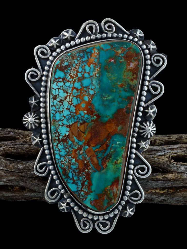 Navajo Natural Royston Turquoise Ring, Size 8 1/2 - PuebloDirect.com
