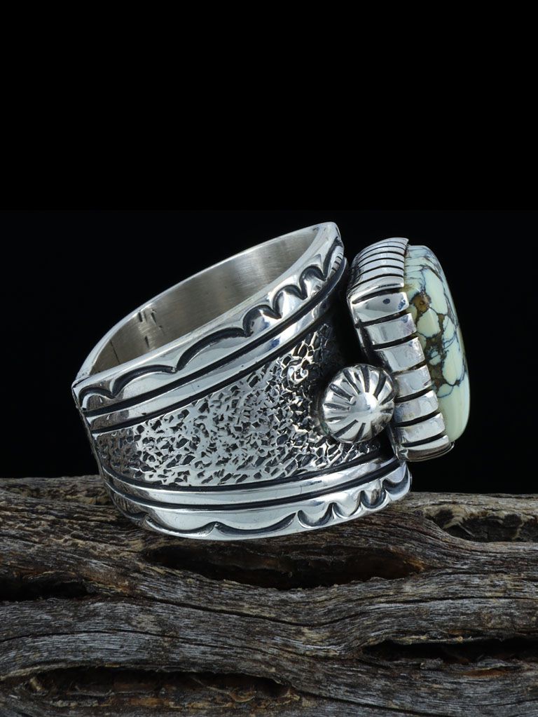 Navajo Sterling Silver Damele Variscite Ring Size 11 1/2 - PuebloDirect.com