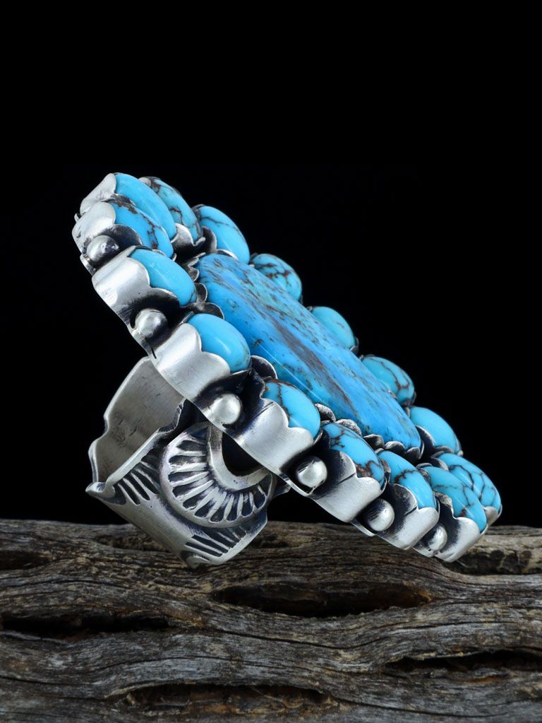 Natural Egyptian Turquoise Cluster Ring, Size 9 - PuebloDirect.com