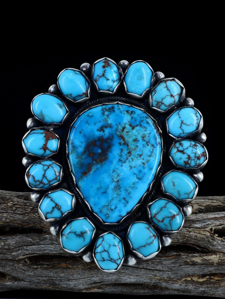 Natural Egyptian Turquoise Cluster Ring, Size 9 - PuebloDirect.com