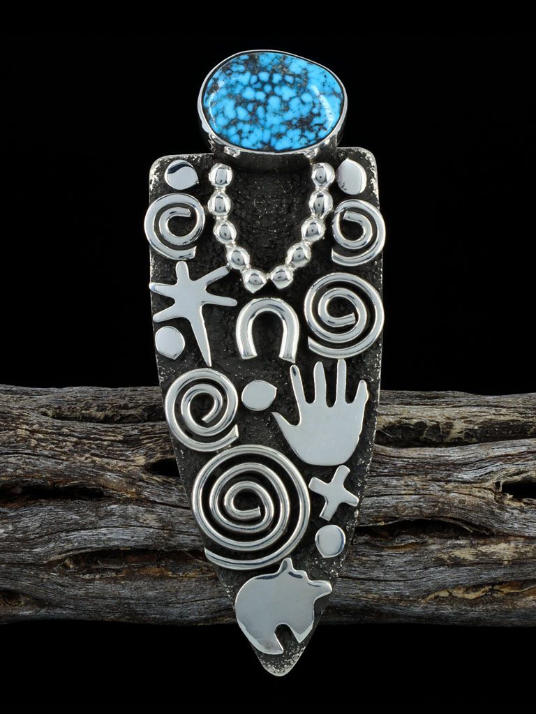 Adjustable Kingman Turquoise Sterling Silver Ring, Size 7+ - PuebloDirect.com