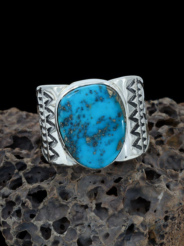 Natural Kingman Turquoise Ring, Size 10 1/2 - PuebloDirect.com