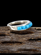Navajo Turquoise Cobblestone Inlay Ring, Size 7 3/4 - PuebloDirect.com