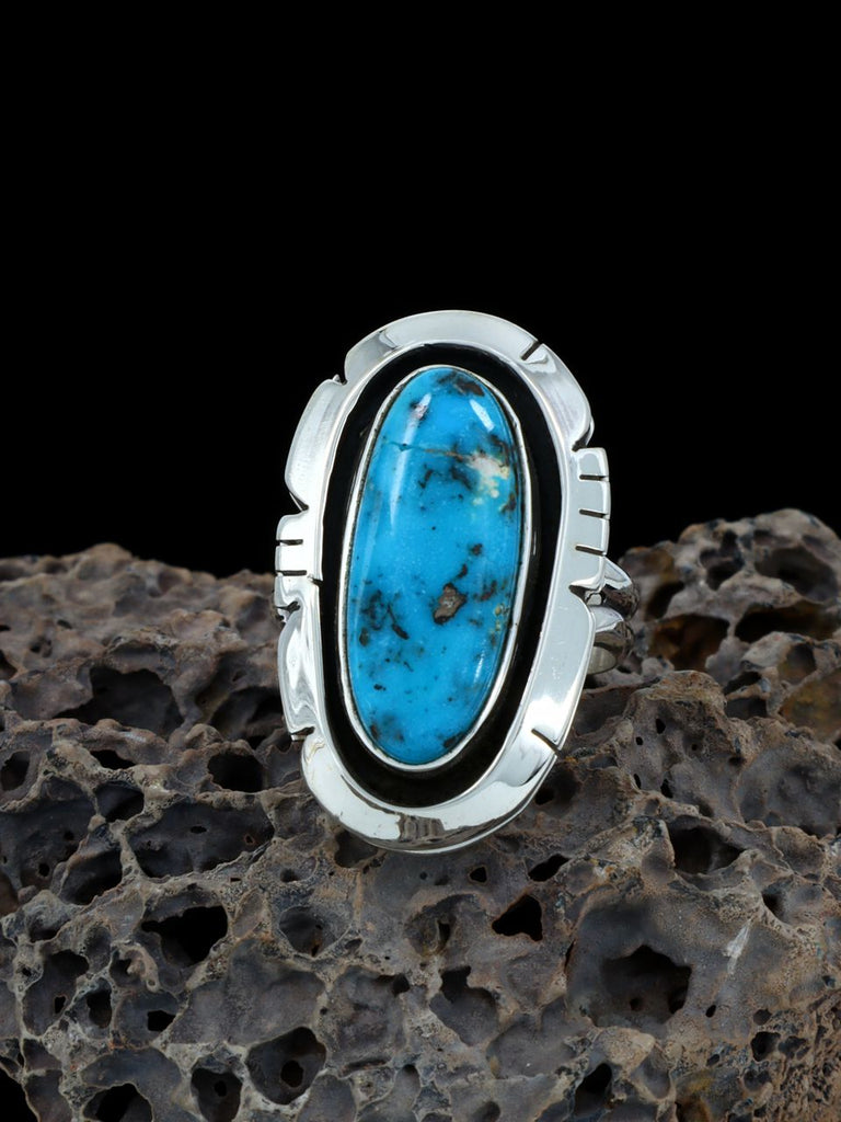 Sterling Silver Natural Tyrone Turquoise Ring, Size 6.5 - PuebloDirect.com