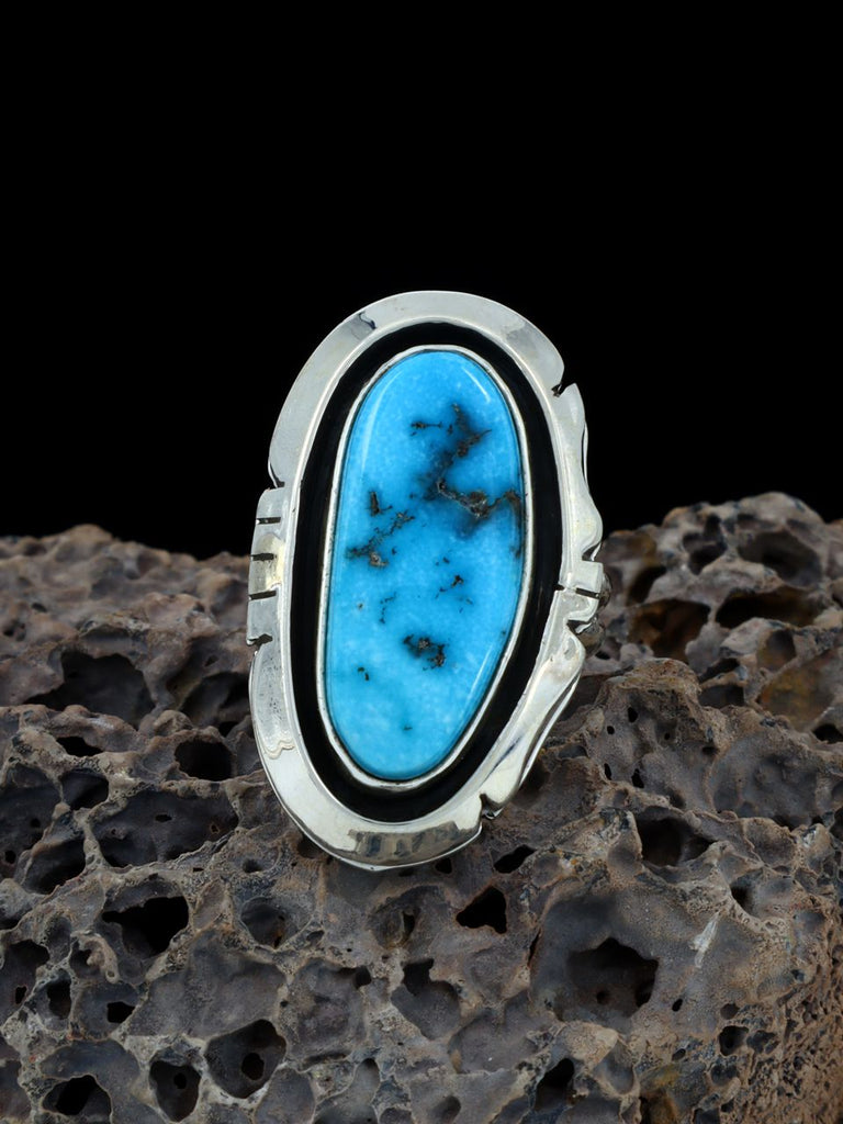 Sterling Silver Natural Tyrone Turquoise Ring, Size 6 - PuebloDirect.com