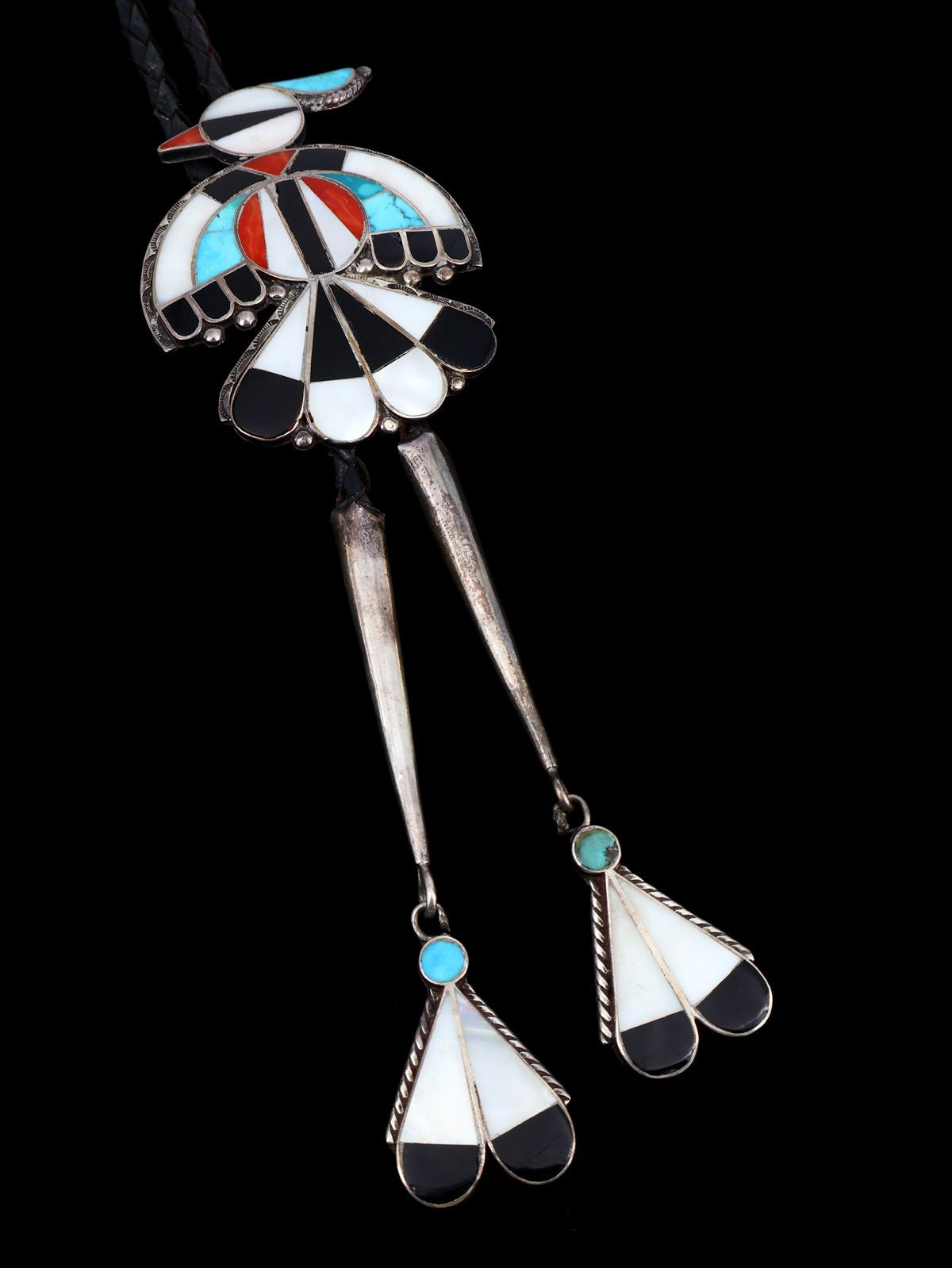 Old Pawn Indian Jewelry - Pin de plata de ley con incrustaciones de Zuni