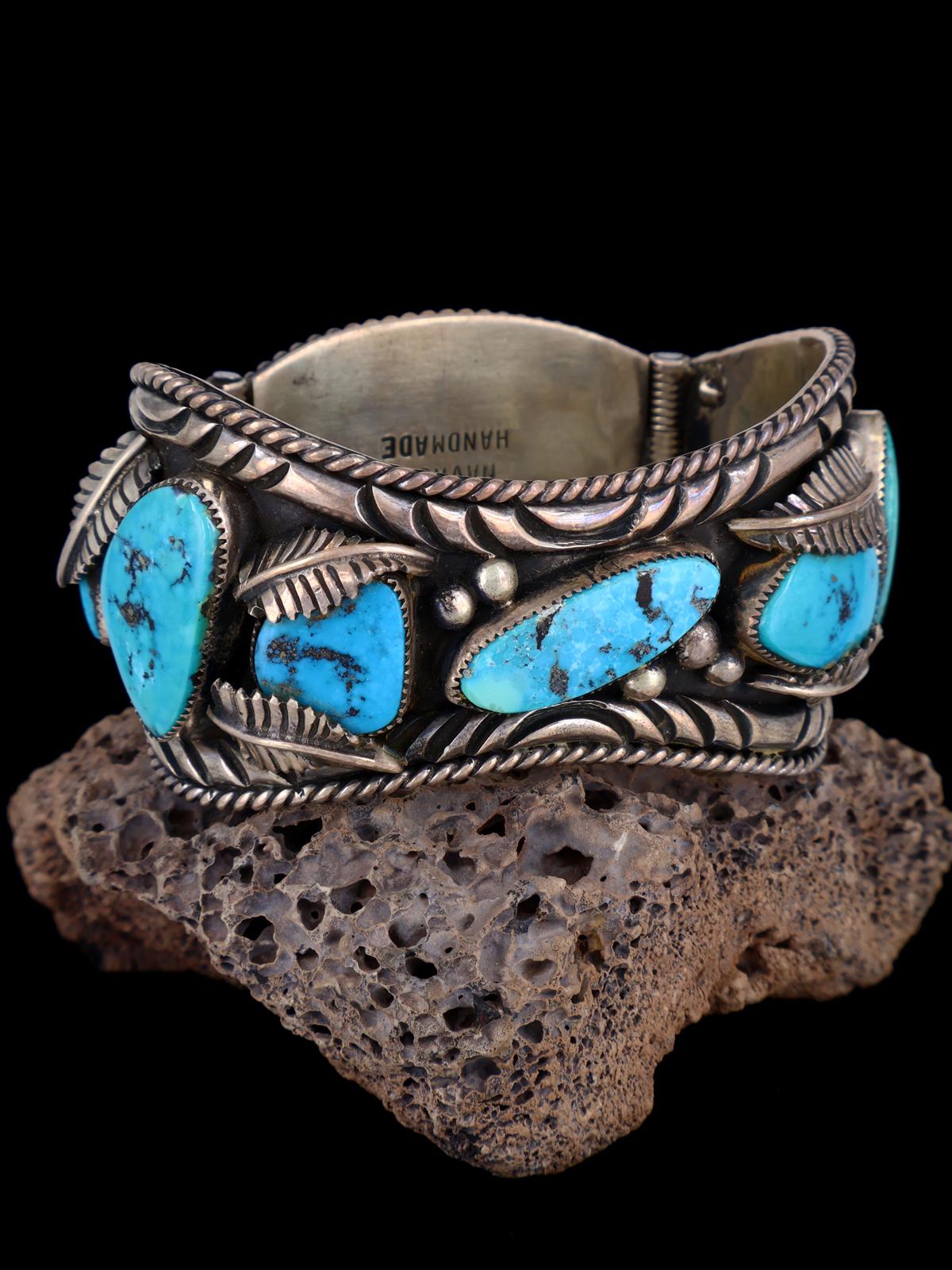 Estate Navajo Jewelry Turquoise Sterling Silver Watch - PuebloDirect.com