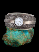 Old Estate Hollow Form Sterling Silver Cuff Watch Bracelet - PuebloDirect.com