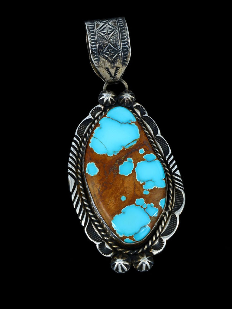 Estate Native American Indian Jewelry Natural Royston Turquoise Pendant - PuebloDirect.com