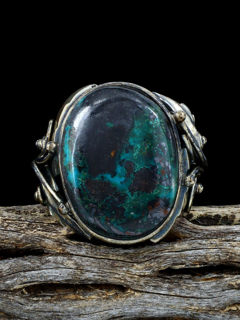 Vintage Native American Sterling Silver Chrysocolla Ring, Size 13 - PuebloDirect.com