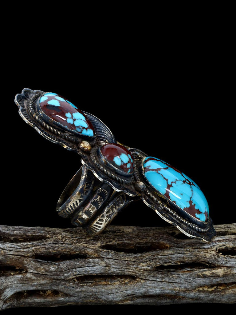 Vintage Native American Sterling Silver Turquoise Ring, Size 12 - PuebloDirect.com