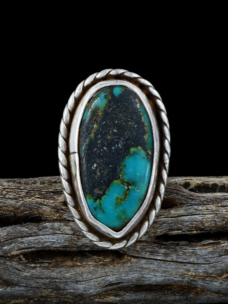 Vintage Native American Sterling Silver Turquoise Ring, Size 9 - PuebloDirect.com