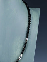 24" Navajo Single Strand Black Onyx Necklace