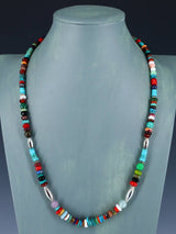24" Navajo Single Strand Multistone Necklace