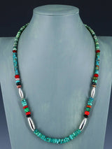 24" Navajo Single Strand Turquoise Multistone Necklace