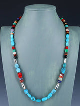 24" Navajo Single Strand Turquoise Multistone Necklace