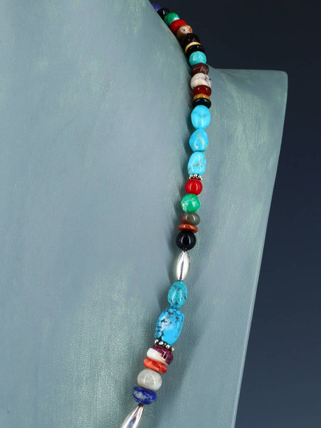24" Navajo Single Strand Turquoise Multistone Necklace