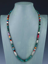 24" Navajo Single Strand Turquoise Multistone Necklace