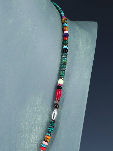 24" Navajo Single Strand Turquoise Multistone Necklace