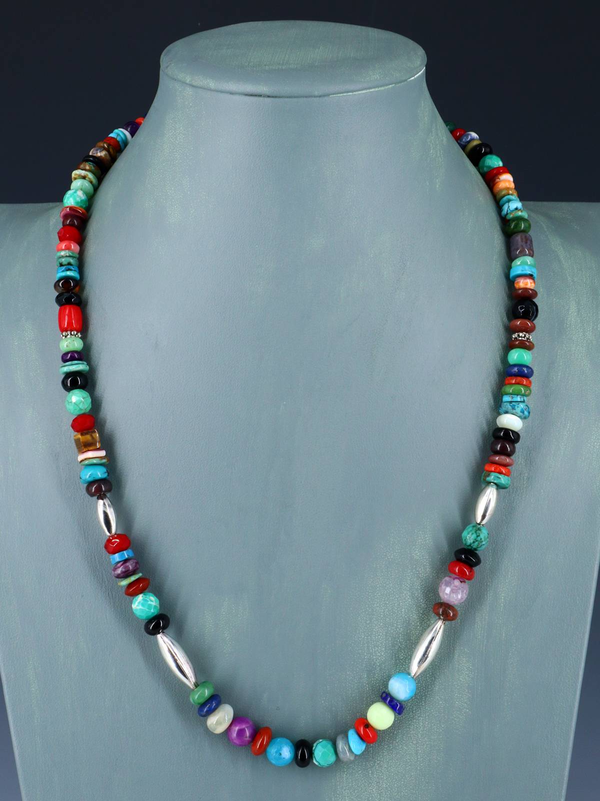 22" Navajo Single Strand Multistone Necklace