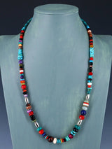 24" Navajo Single Strand Multistone Necklace