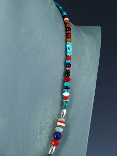 24" Navajo Single Strand Multistone Necklace